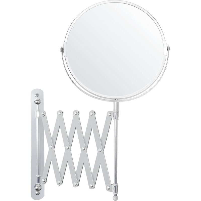 Miroir Grossissant Mural Extensible Et Pivotant À 360° - Grossissement X3 - 22 X 21,7 Cm - Miroir Murales Salle De Bain Double Face En Acier Inoxydable Pour Maquillage Et Rasage