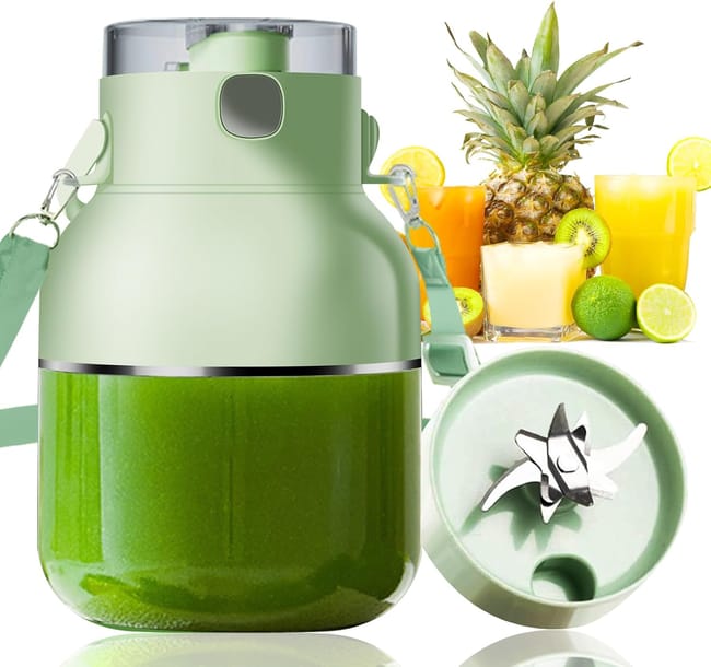 Mixeur À Jus Portable, Lame En Acier Inoxydable 10 Points, Chargement Usb, Paille, Grande Capacité – Vert (sku Produit : 95995183 Sku Offre : Lehua25.4.24-1.28)