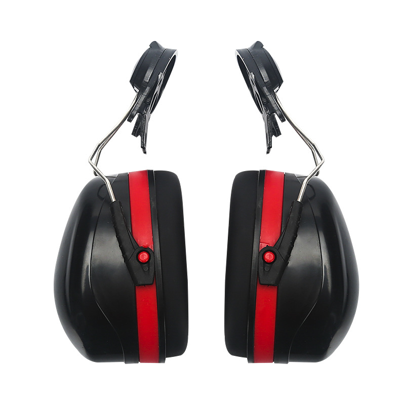 Casque Antibruit De Type Casque De Sécurité, Snr 37 Db, 9 X 17 Cm, Noir Et Rouge