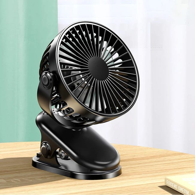 Clip Sur Ventilateur De Bureau, Mini Ventilateur , Petit Ventilateur Rechargeable Usb Avec Vent Fort, Ventilateur Silencieux À Faible Bruit
