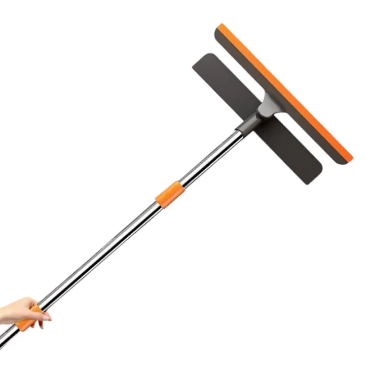Ce Kit De Nettoyage De Vitres Comprend Une Éponge Et Une Raclette D'Une Longueur Maximale De 151 Cm, Convenant À Tous Types De Fenêtres.