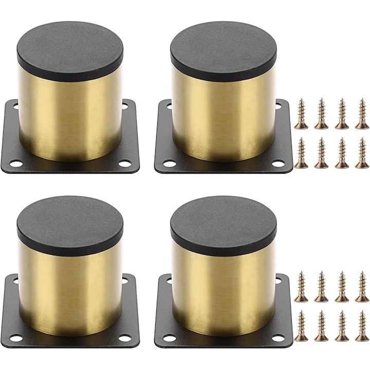 Set 4 Picioare Pentru Mobilier, Cozevdnt, Inox, 5x5cm, Auriu