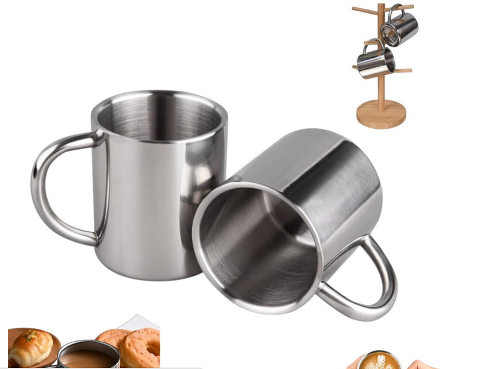 Stuks - Rvs Mok - Rvs Beker - Koffiekopjes Rvs Dubbelwandig - 220ml - Dubbelwandige Geïsoleerde Mok - Campingmok - Houdt Dranken Warm Of Koud - Geïsoleerde Reiskoffiemok - Waterfles