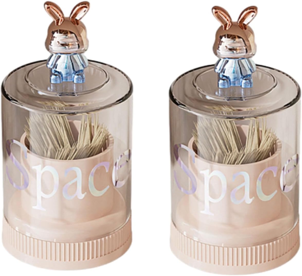 Lot De 2 Porte-cotons-tiges Pour Rangement De Produits De Salle De Bain, Organisateur De Maquillage, Pour Ranger Cotons-tiges, Boules, Disques, Fil Dentaire (b1)