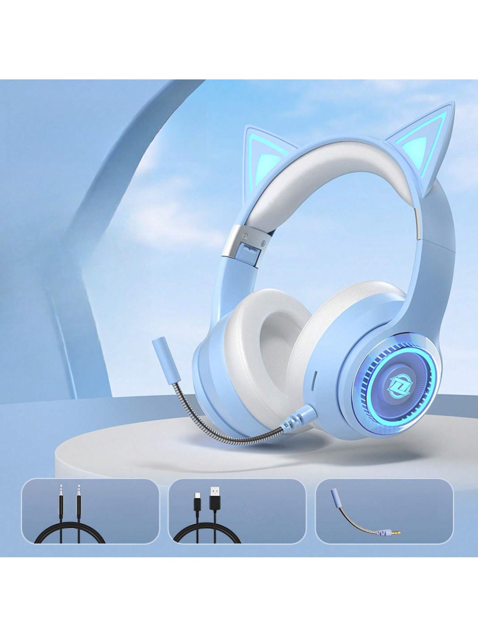 Nuevos Auriculares Con Orejas De Gato: Auriculares Inalámbricos Bluetooth Con Micrófono, Ideales Para Streamers De Esports.