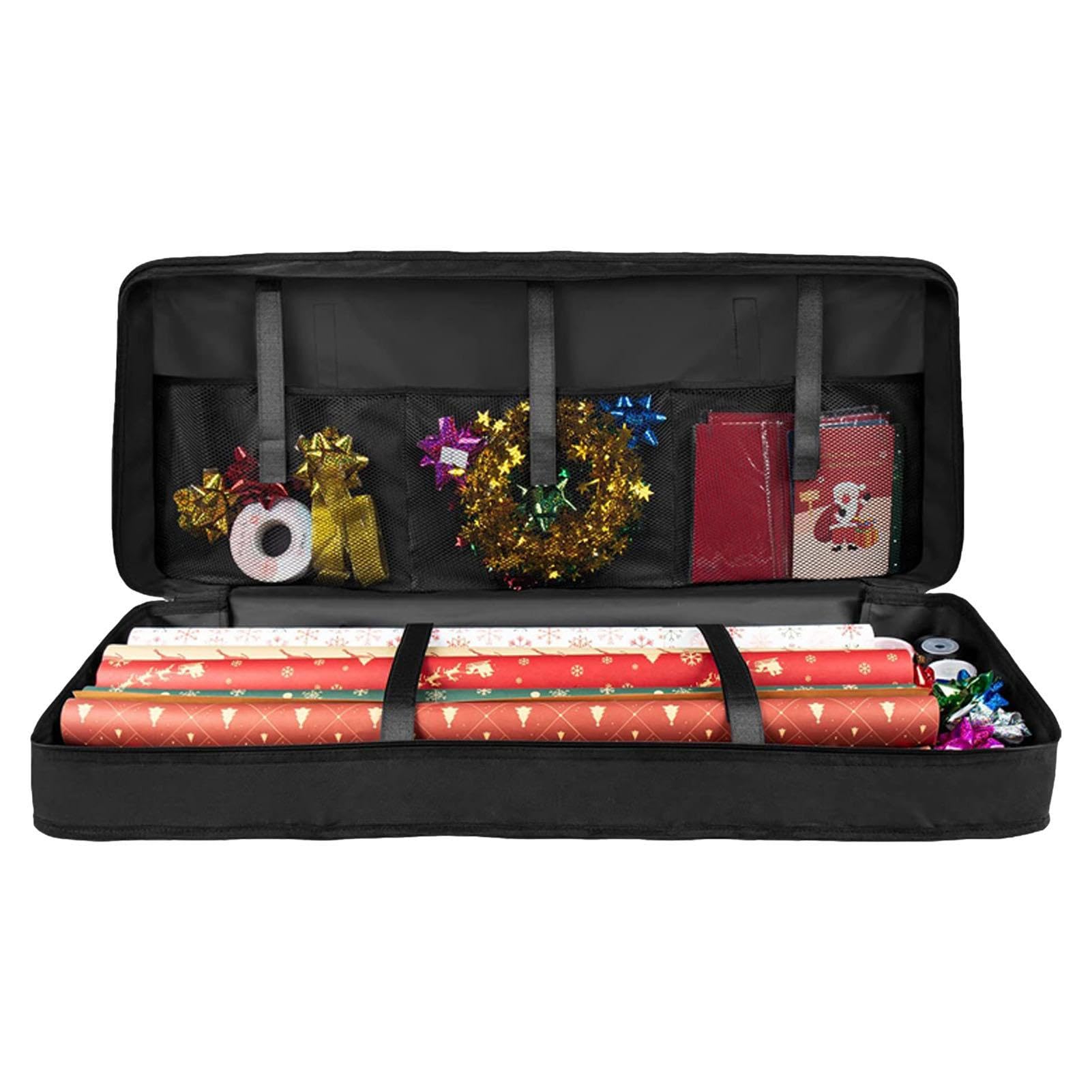 Rangement En Papier D'Emballage, Pochettes Étanches À Fermeture Éclair Pour Emballage Cadeau, Sacs En Tissu Oxford 600d Pour Cadeau Noël