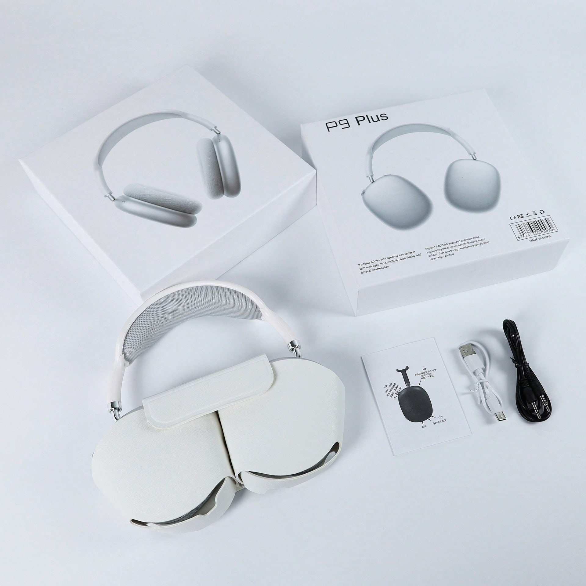 P9 Plus On-ear Bluetooth-hörlurar Trådlösa Och Kompatibla Med Mobiltelefoner Och Datorer Skyddsfodral Ingår
