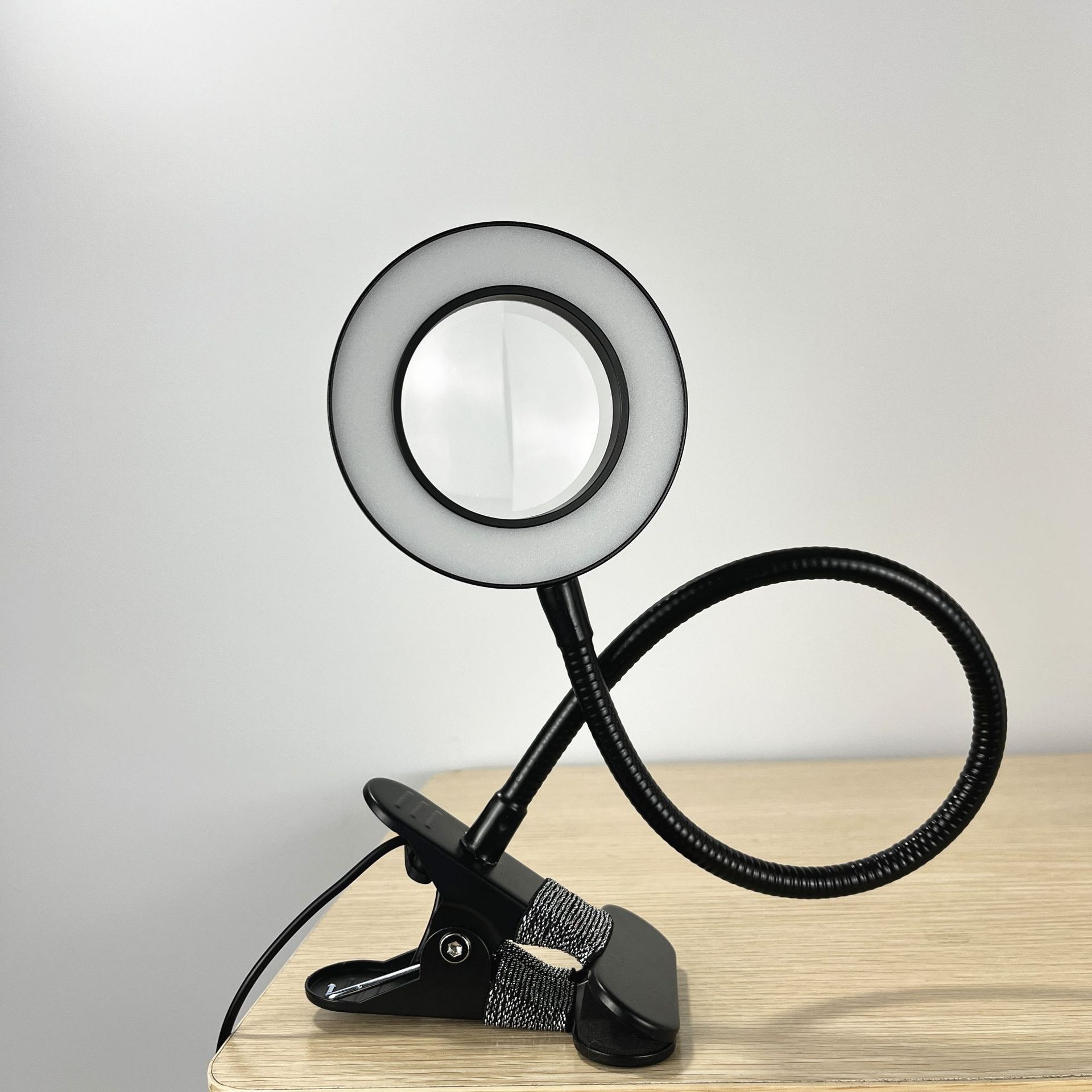 5x Lampe Loupe, 3 Couleurs Lampe De Bureau Led, Lampe Pince Usb Lampe Loupe Sur Pied, Lampe Bureau Led Portable Pliable Loupe Bijoutier