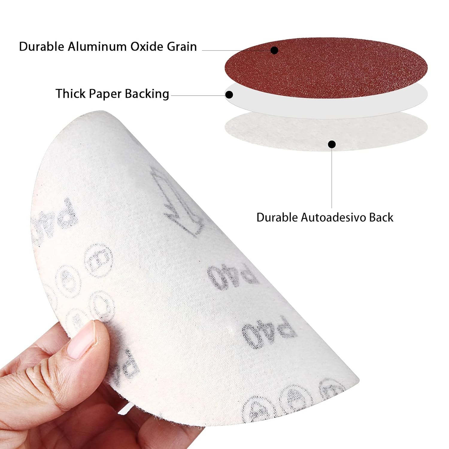 50 Disques Abrasifs, 180 Mm, À Fixation Auto-agrippante, Diamètre 180 Mm Grain P400 Disques Abrasifs Auto-agrippants Pour Ponceuse À Disque Pour Ponceuse De Surface