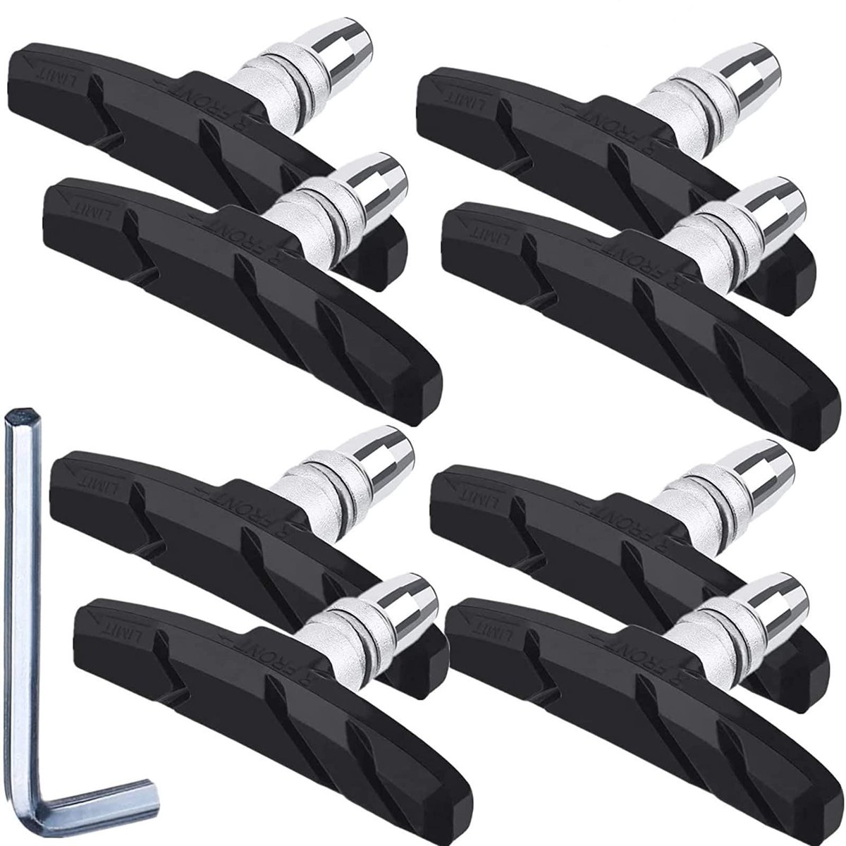 Stuks Fietsremblokken - Mountainbike Remblokken - 70 Mm - Met Zeskantmoer En Sluitring - Antislip En Geluidsarm - Geschikt Voor Cruisers, Mountainbikes En Andere Universele V-type Remblokken - Inclusi