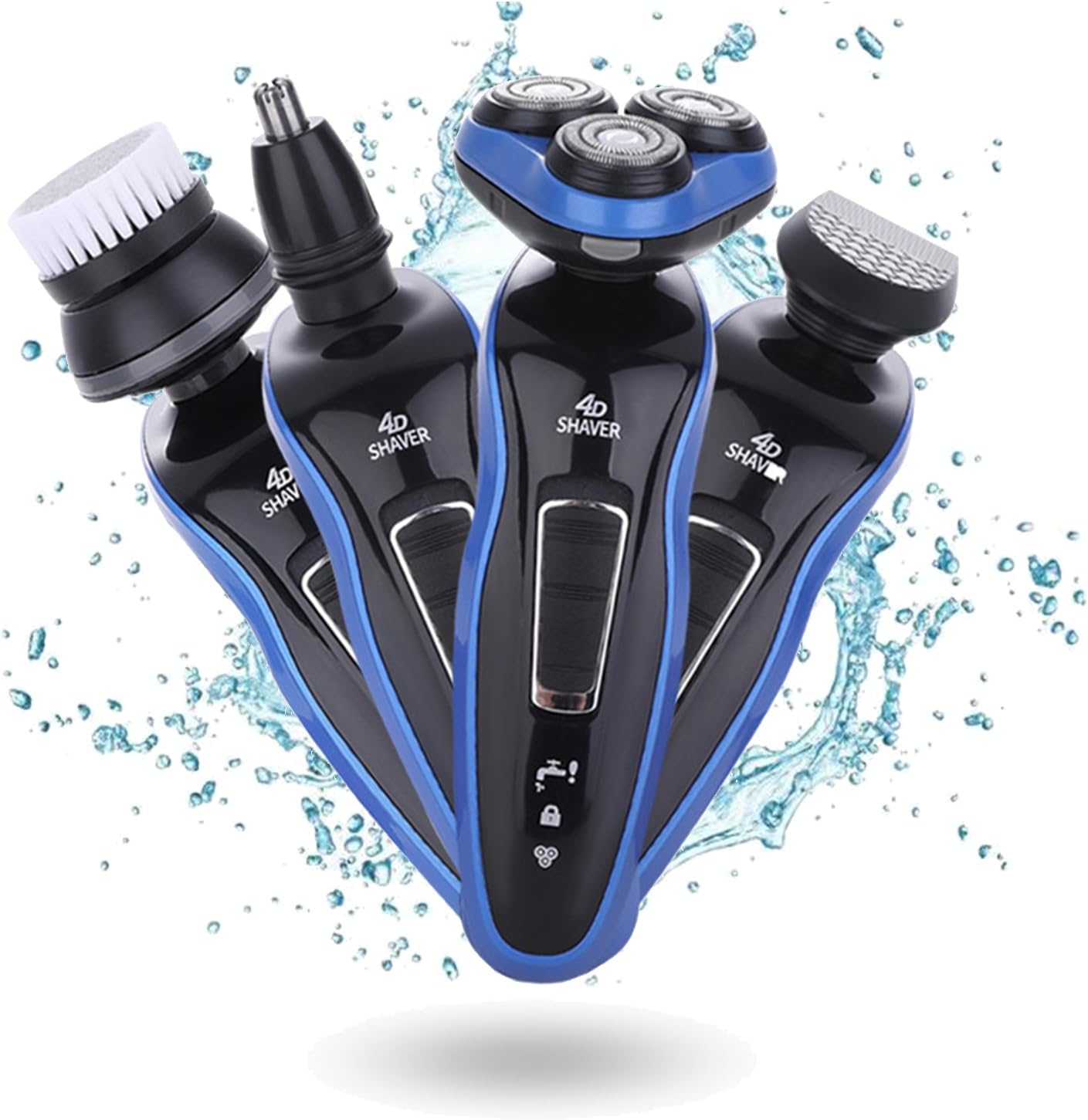 Rasoir Électrique Sans Fil Pour Homme Rasoir 3 En 1 Pour La Tête Et La Calvitie Tondeuse À Barbe Et À Poils De Nez Tondeuse À Barbe Utilisation Sur Peau Sèche Ou Humide Étanche Ipx7 (noir)