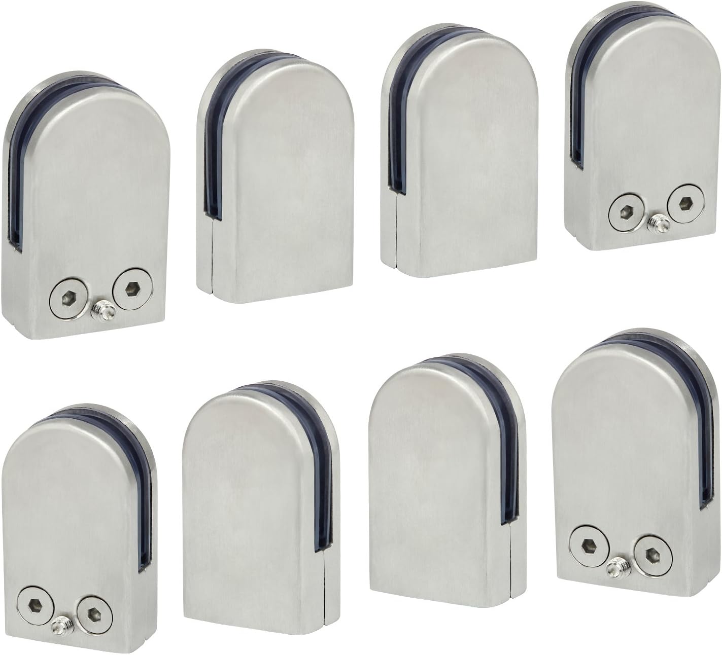 8 Stück (8-12 Mm) Glasklemme Glashalter 304 Edelstahl Klemmhalter Klemmclip Flacher Handlauf Fensterbalustrade Verstellbare Treppe Badezimmer