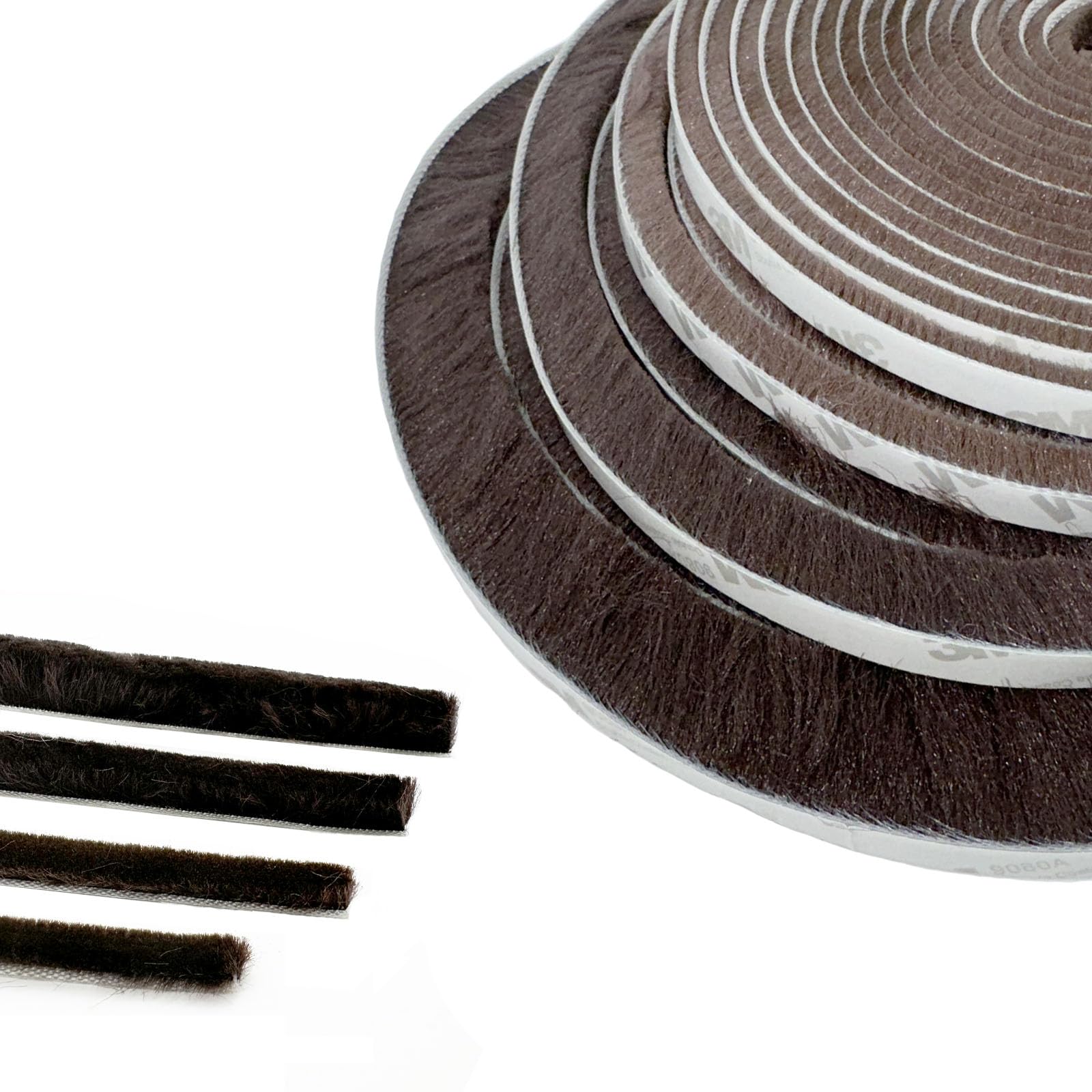 Joint Brosse Porte Adhésif 5m X 9mm X 23mm Brun - Isolation Phonique Fenêtre,porte Coulissante Et Moustiquaire