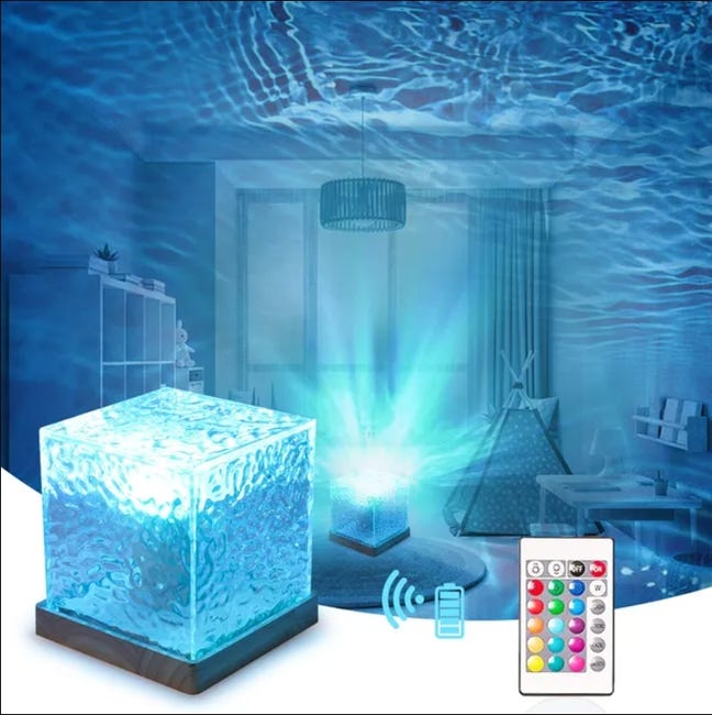 Itgoal Projecteur De Vagues Océaniques, Spectacle Changeant De Couleurs Rvb, Aurore Avec Télécommande, Lumière Led À Effet D'Eau