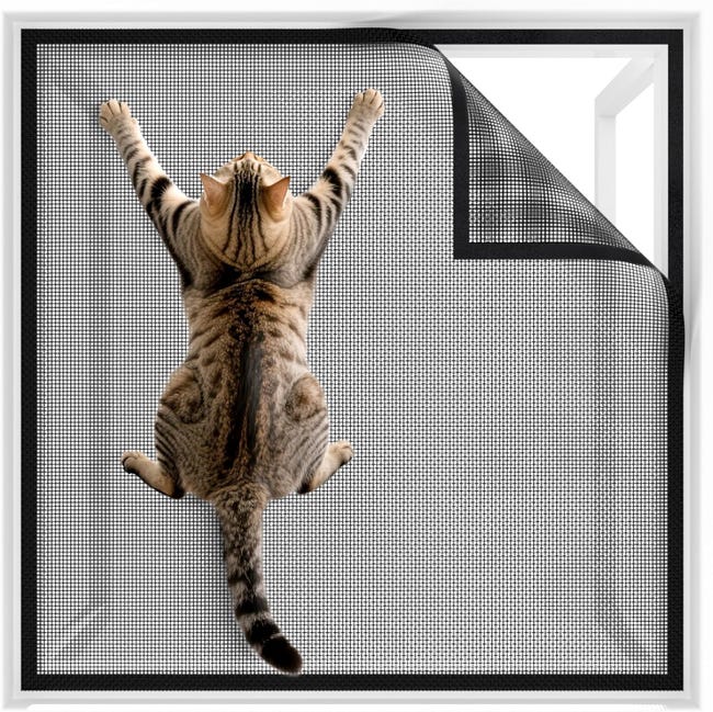 Moustiquaire Pour Fenêtre - Moustiquaire Adhésive Pour Fenêtre Sans Percage, Anti-moustique- Filets De Sécurité Pour Chats 100 130 Cm