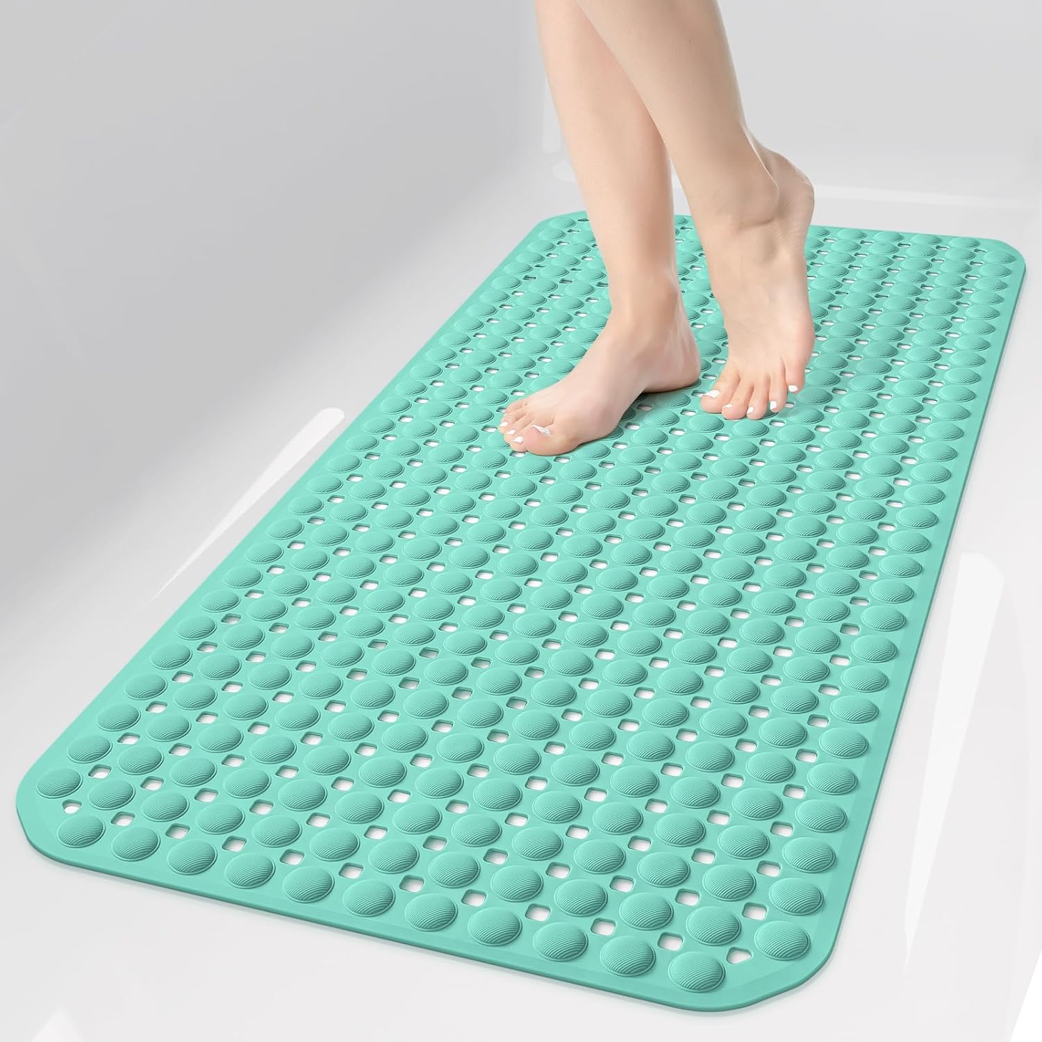 Stuk - Antislipmat (3669cm) - Milieuvriendelijke Pvc Bad- En Badkamervloermat - Anti-val Massage Zuignap Antislip Afvoermat - Groen