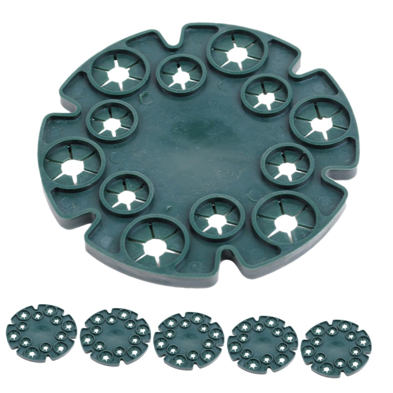 Support Pour Plantes De Jardin En Bambou (4 Pièces) - Diamètre 13,5 Cm, Compatible Avec Un Tube De 8 Mm - Idéal Pour Les Plantes De Jardin, Design Compact - Vert Foncé