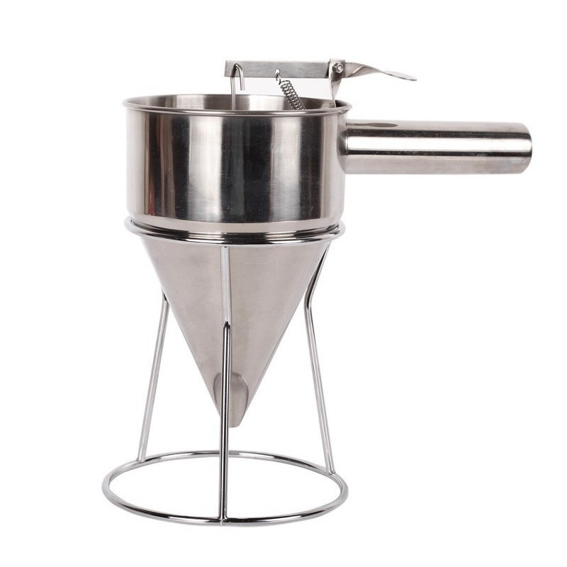 Distributeur De Pâte À Crêpes En Acier Inoxydable, Distributeur D'Entonnoir Avec Support