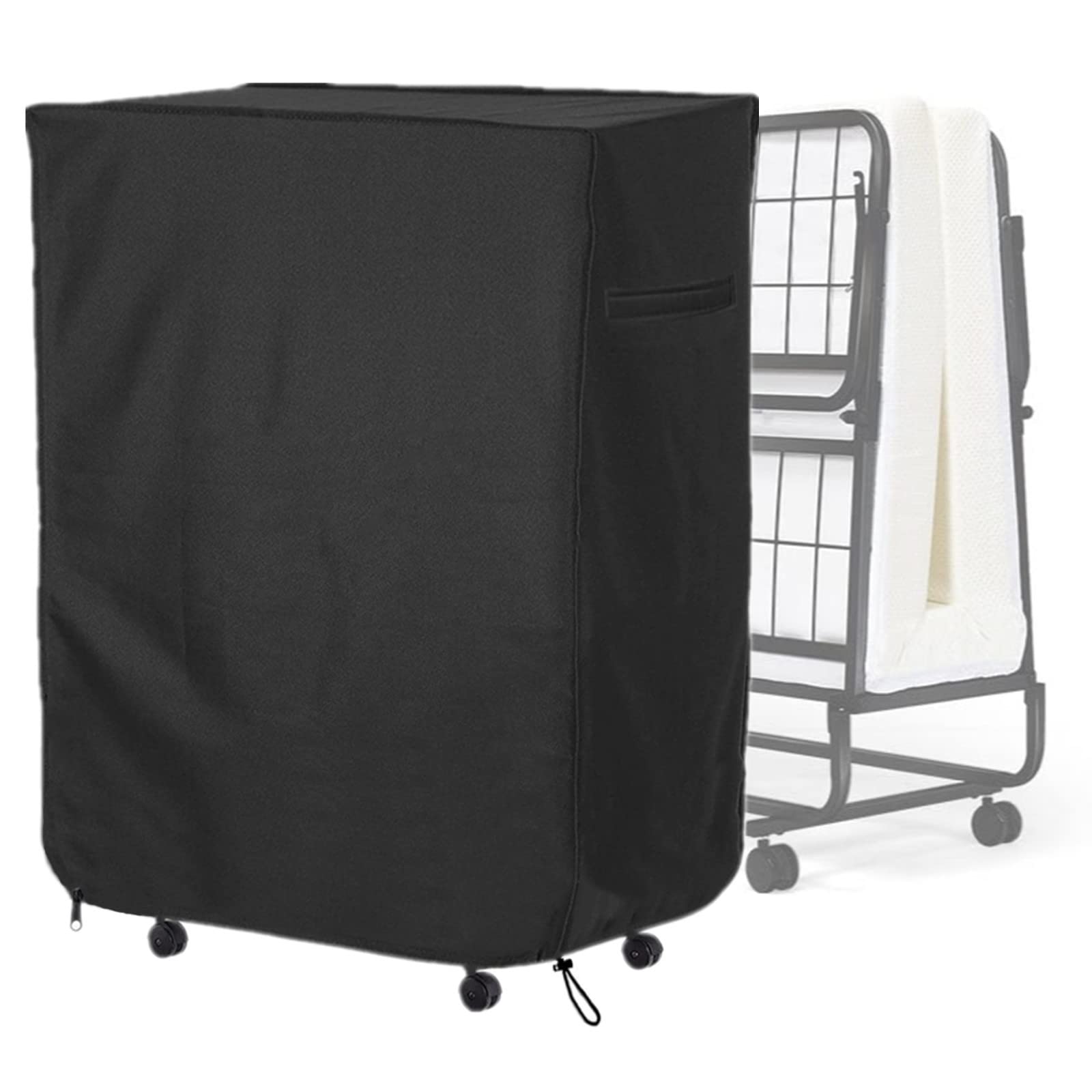 Housse De Rangement Pour Lit D'Appoint, 33 Pouces, Avec Fermeture Éclair En Métal Et Cordon De Serrage Réglable, Résistante À La Poussière Et À L'Eau, Housse De Rangement Épaisse Pour Lit Pliant, Lit