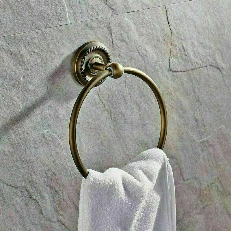 Anneau Porte-serviettes De Salle De Bain - Support Mural - Finition Laiton Antique