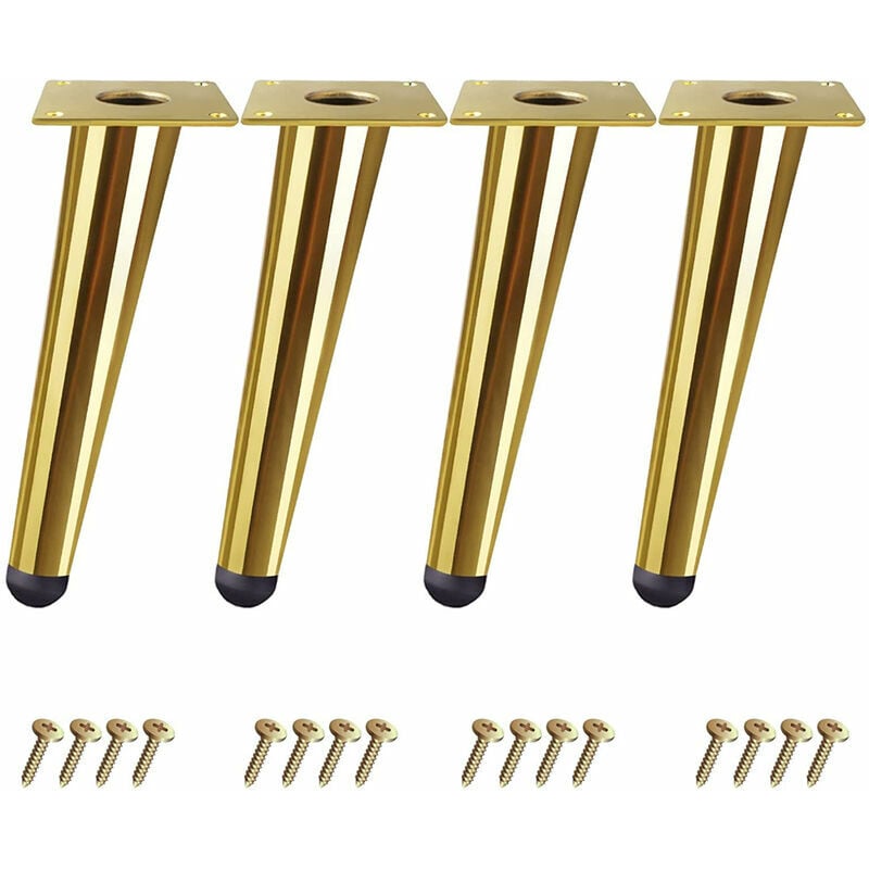 Choyclit Pied De Meuble,lot De 4 Pieds Or De Table 10cm Cône Obliques Pieds Meuble Pour Lit Armoire Chaise Avec Vis