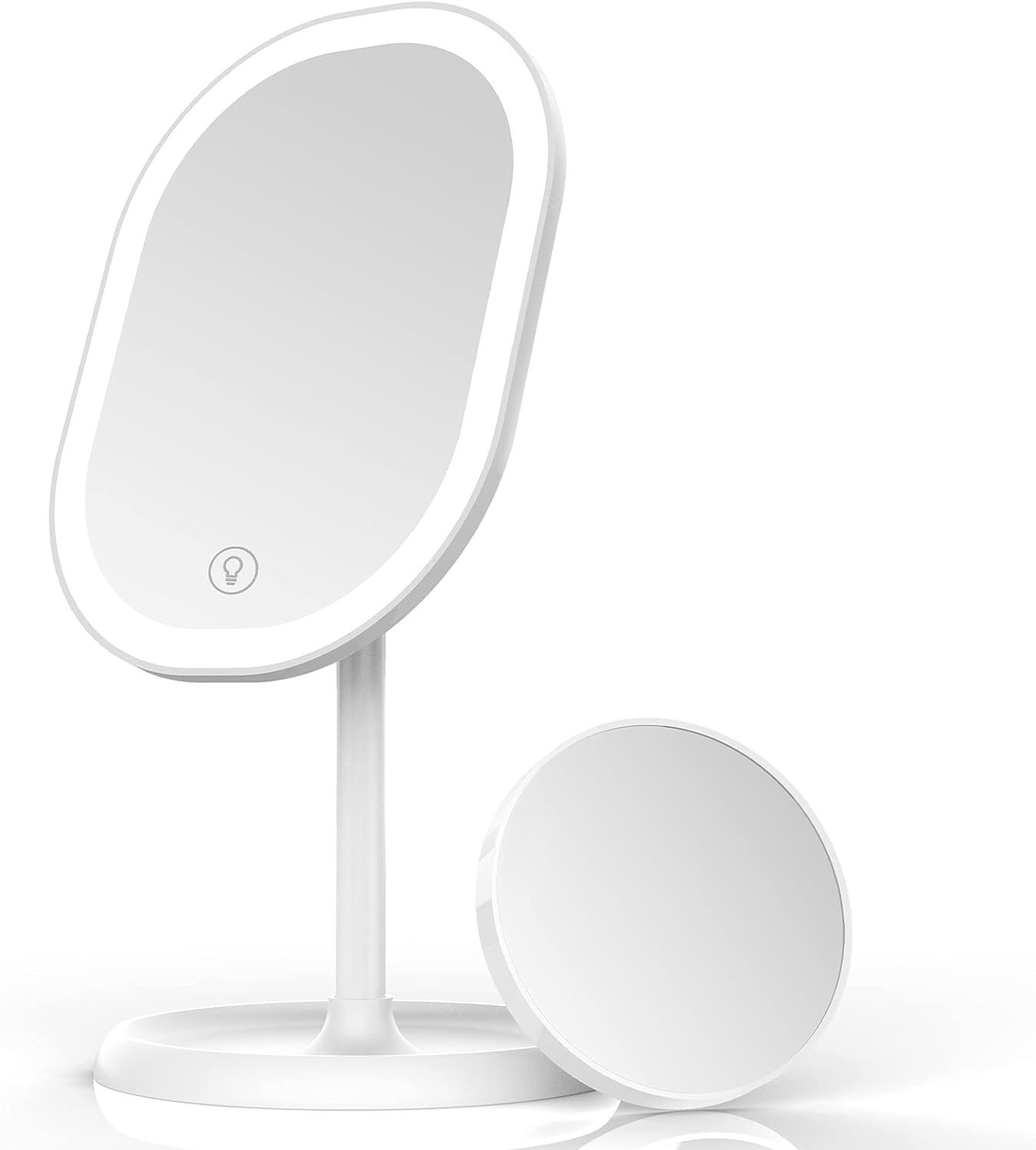 Miroir De Maquillage Led Rhafayre, Miroir Grossissant Détachable, Éclairage Intelligent Réglable Et Chargement Usb, Miroir De Table Pliable À 180°, Cadeau Idéal Pour Une Amie