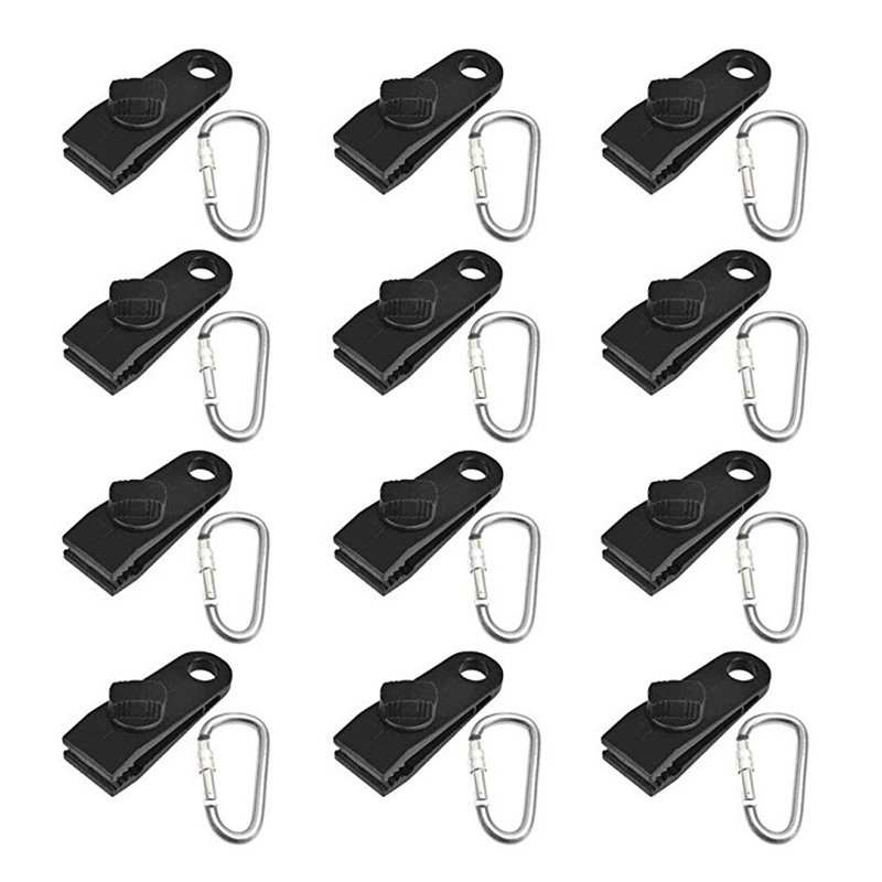 12 Jeux De Pinces Pour Rideaux, Pinces Pour Stores, Pinces De Tension, Cordes Élastiques Pour Bâches, Cordes Élastiques Pour Rideaux, Housses, Stores Pare-soleil, Etc.