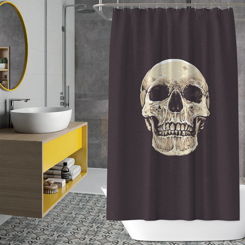 Rideau De Douche Imperméable À Motif De Crâne 180x180cm