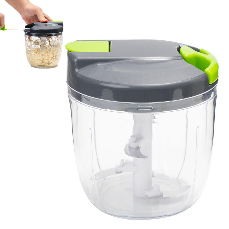 Handmatige Keukenmachine - Groentesnijder Met Trekkoord - Knoflooksnijder - Hakmolen - Met Deksel En Handvat - Handmatige Uiensnijder - Snijmachine - Groentesnijder - Geschikt Voor Het Hakken Van Knof