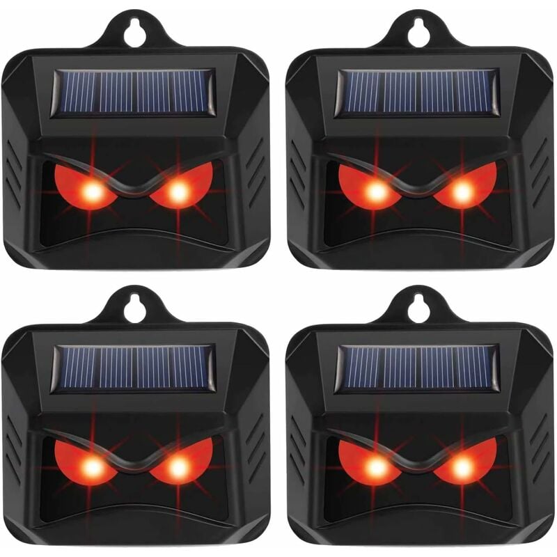 Lumière Solaire De Contrôle Des Prédateurs 4-pack - Dissuasion De Renards Pour Les Jardins - Répulsif Pour Animaux - Dispositifs Répulsifs Pour Cerfs - Répulsif Pour Chats - Répulsif Pour Renards - Di