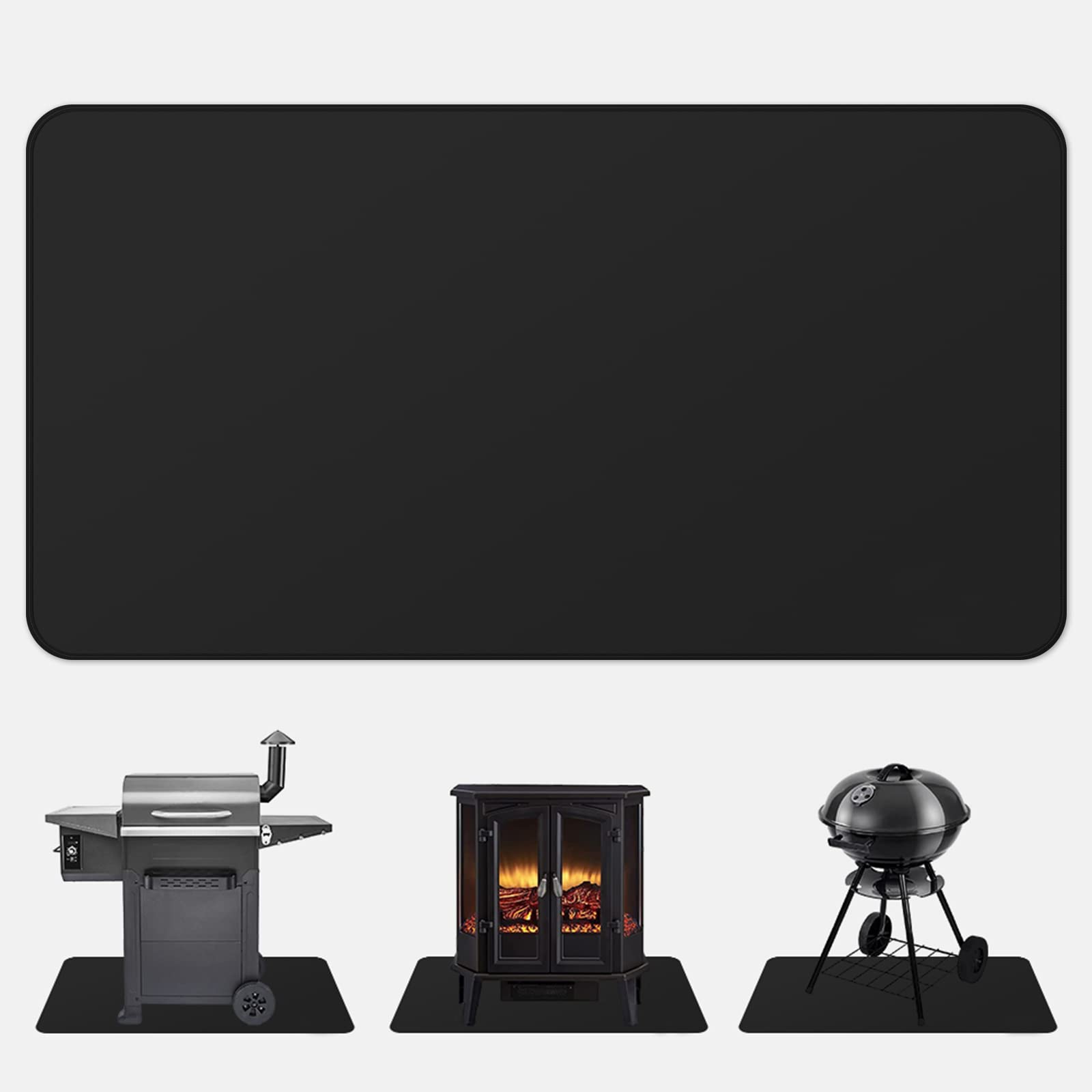Tapis De Cheminée Résistant Au Feu 3947inch, Tapis Anti-éclaboussures Pour Barbecue À Gaz, Résistant À La Chaleur, Antiadhésif, Protection De Sol