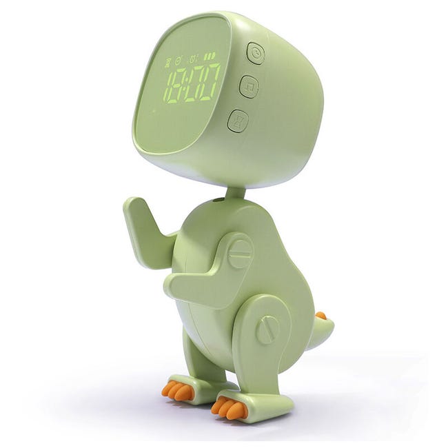 Réveil Numérique Lumineux Pour Enfants Avec 3 Alarmes, Veilleuse, Fonction Snooze, Son Et Luminosité Réglables, Rechargeable Par Usb (vert)
