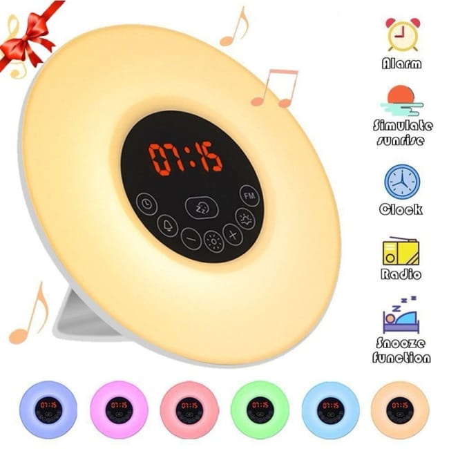 Réveil Lumineux, Lampe De Chevet Avec 6 Niveaux De Luminosité, Simulateur D'Aube Et De Crépuscule (référence Produit : 94940222 Offre : Lehuamwj929)