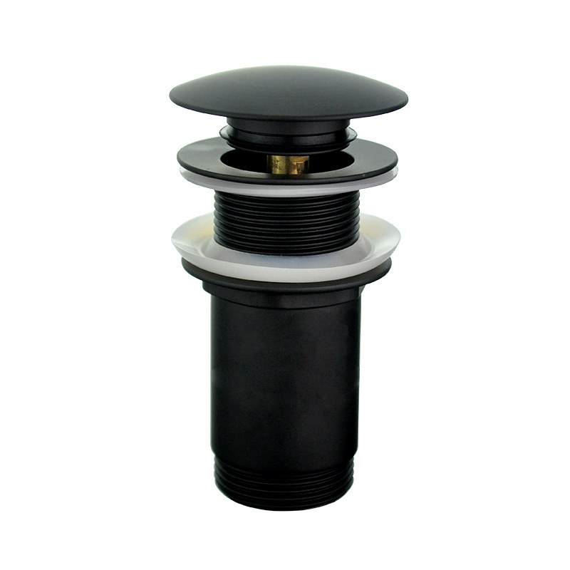 Robinet Anti-débordement Universel Pour Évier Et Lavabo – Valve De Vidange Escamotable Noire Mate
