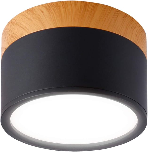 Spot Encastré Rond Led En Aluminium 7w Ø110mm 230v Pour Couloir, Chambre, Salle À Manger, Cuisine, Salon - Noir Mat-blanc 6000k