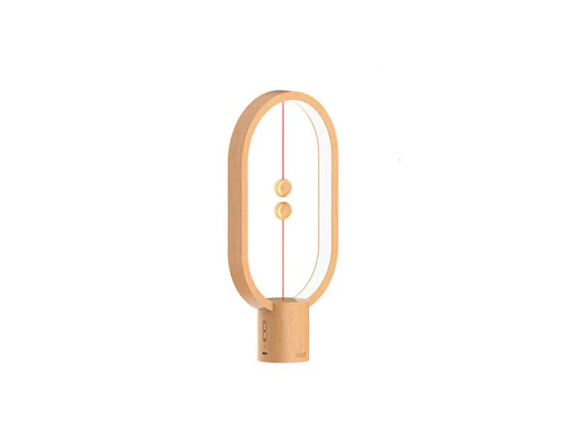 Lampe D'Équilibre Ymall, Lampe Magnétique Led À Variateur Tactile Créatif, Rechargeable Par Usb, Lampe De Bureau/sur Pied Pour Chambre À Coucher Ou Bureau À Domicile (bois)