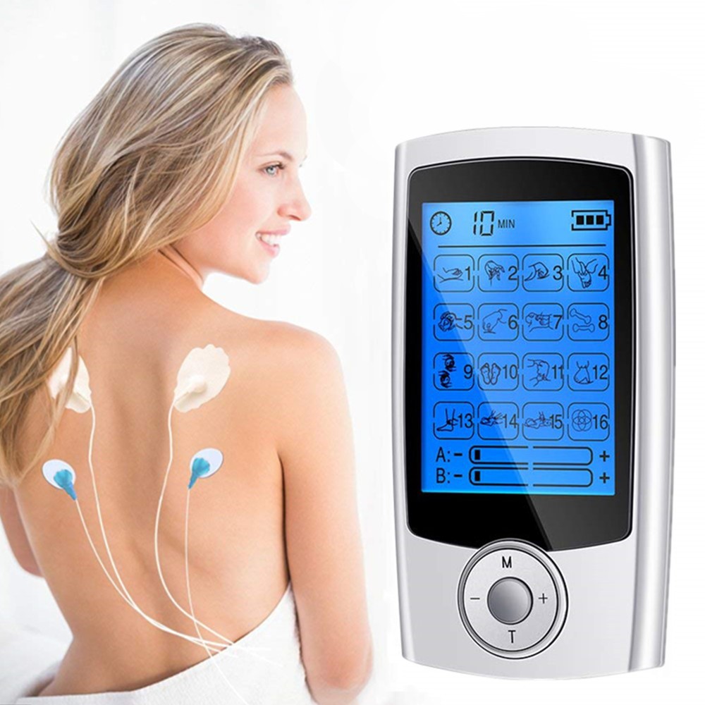 Appareil Analgésique De Stimulation Musculaire Tens Et Ems - Rééducation, Soulagement De La Douleur, Massage, Traitements De Physiothérapie - 16 Programmes De Massage + 4 Électrodes