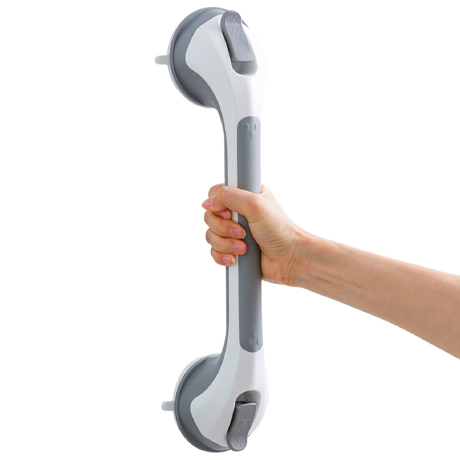 Poignée Ventouse Pour Salle De Bain, 43 Cm Barres D'Appui De Douche Forte Prise Pour Handicapés, Seniors, Blessés, Support Jusqu'à 109 Kg Sans Perçage
