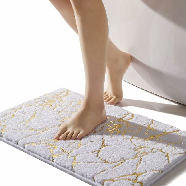 Tapis De Bain En Marbre, Décoratif, Antidérapant, Super Absorbant, Lavable En Machine, 40,6 X 61 Cm (sku Produit : 95465346 Sku Offre : Lehuamwj1579)