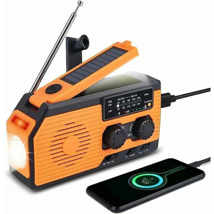 Radio Portable Qttvbtna, Lampe De Poche, Batterie Rechargeable 5000 Mah, 145 X 76 X 50 Mm