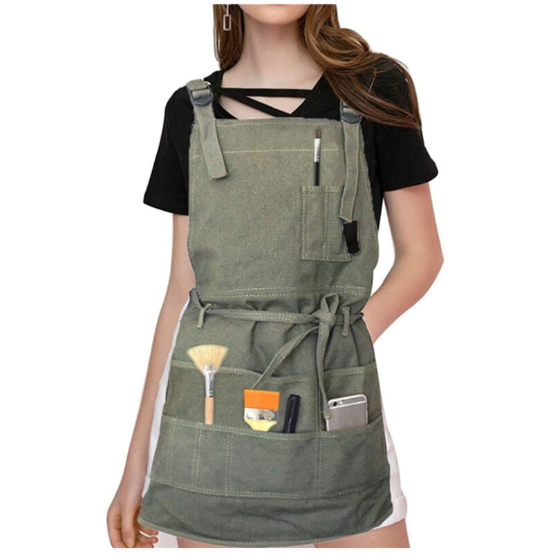 Tablier Professionnel En Toile Avec Poches Pour Femmes, Hommes Et Adultes, Ajustable, Idéal Pour Les Cafés, Salons De Thé, Coiffeurs, Fleuristes, Restaurants Et Bars.