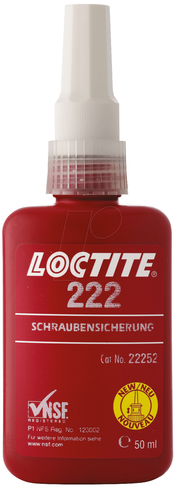 LOCTITE 222 10ML - Schraubensicherung, Lack, niedrigfest, rot, 10 ml