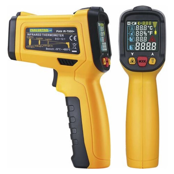 Termometru Infrared Profesional 12:1, Pan Ir-t800+, Display Laser, Waterproof, 0.1oc Rezolutie, Set Scule