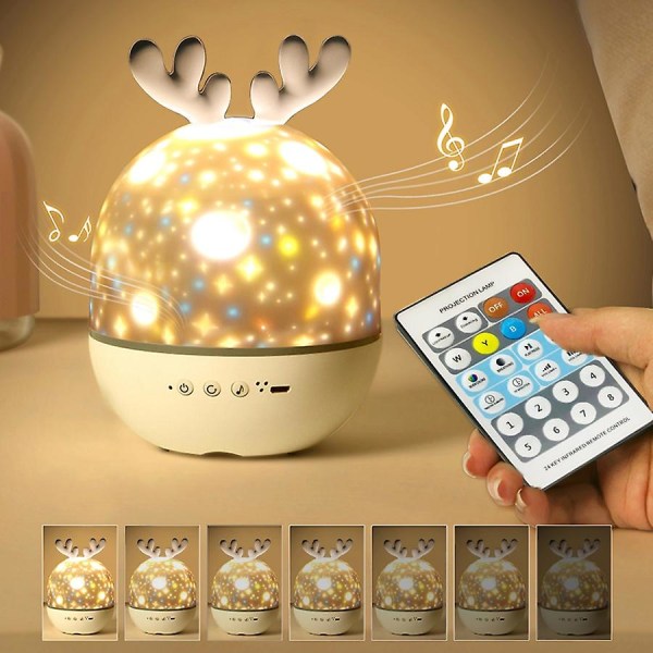 Projecteur De Lampe De Poche Nattljus, Projecteur Musical + Timer + Fjärrkontroll Bluetooth Spearker