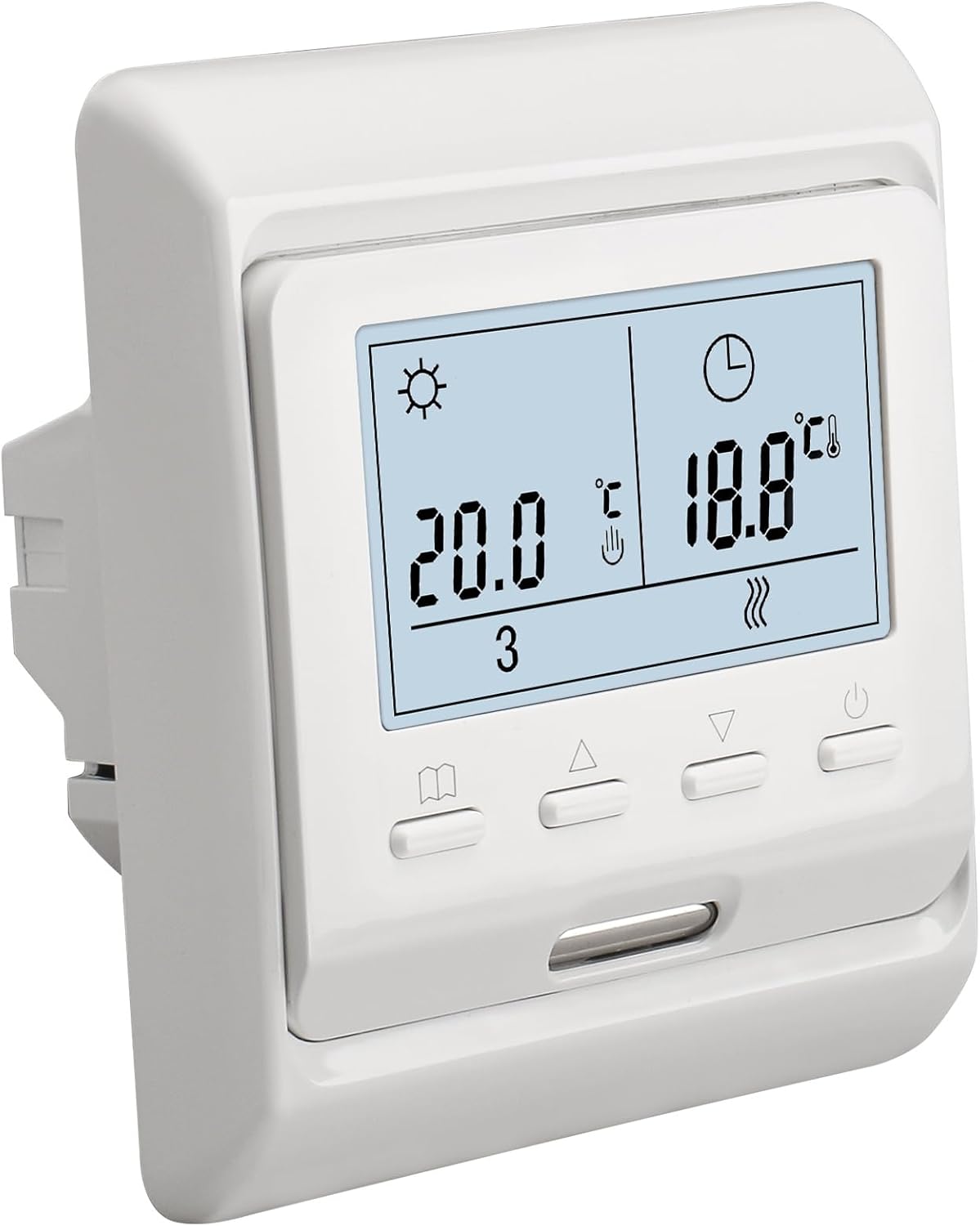 Thermostat Hebdomadaire Programmable À Affichage Numérique Wg806, Ac230v 16a, Fonctionne Pour Chauffage Au Sol Électrique Avec Capteur De Sonde De 3m