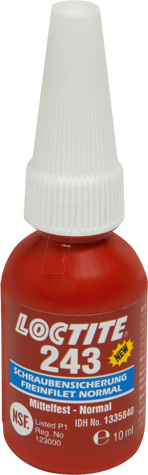 LOCTITE 243 10ML - Schraubensicherung, Lack, mitttelfest, blau, 10 ml