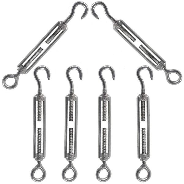 Tendeur De Câble M5, Crochet Et Œillet, Acier Inoxydable 304, Tendeur De Fil Réglable Utilisé Pour Tendre Un Fil D'Acier, Une Antenne Ou Une Corde À Linge.