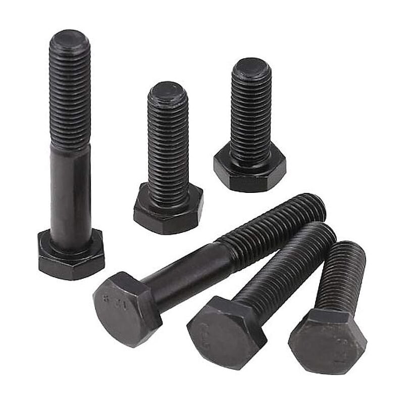 20pcs Vis À Tête Hexagonale, Boulon Hexagonal Externe Haute Résistance Noirci De Classe 12,9, M6 40mm