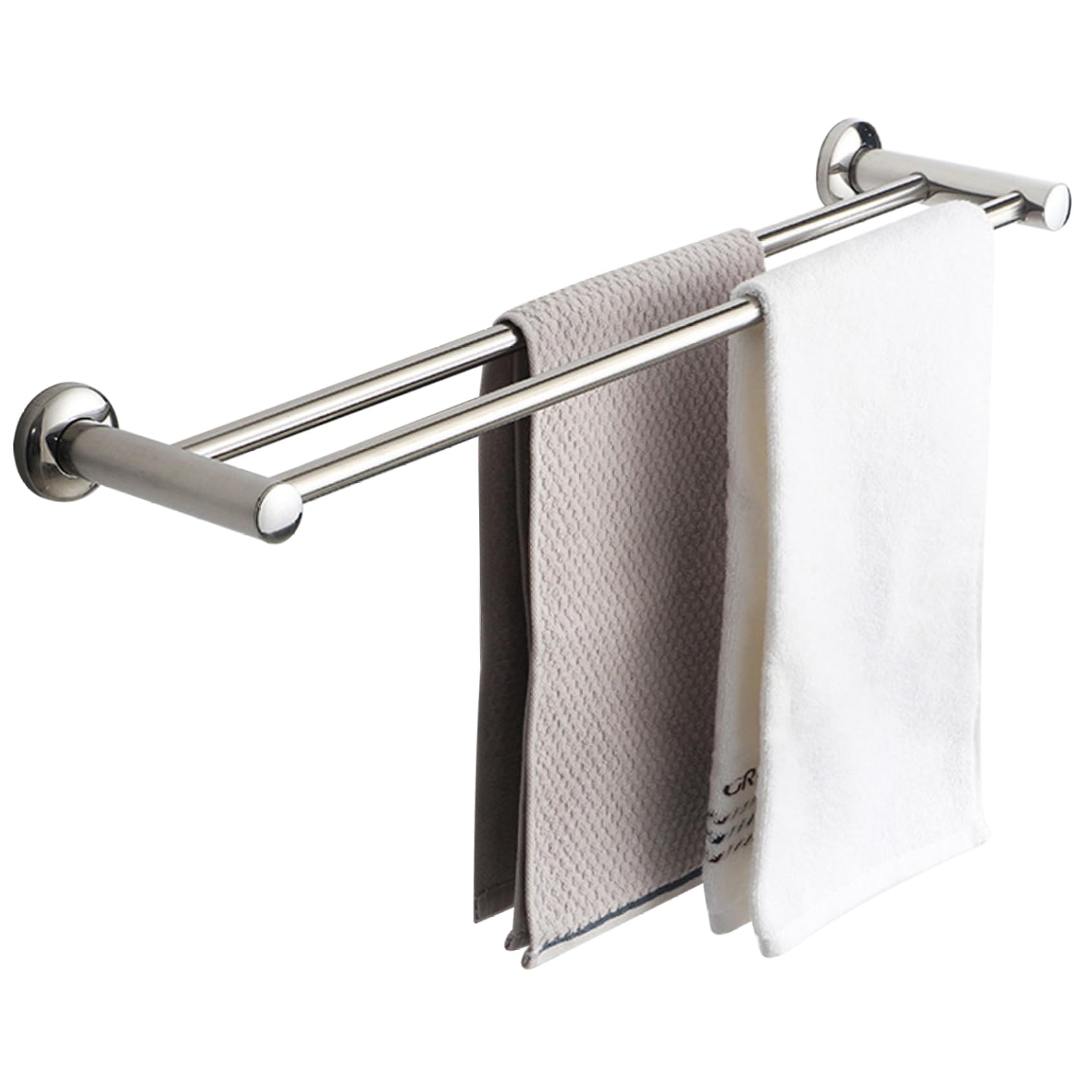 Porte-serviettes Double En Acier Inoxydable Poli 50,8 Cm Avec Vis Pour Salle De Bain