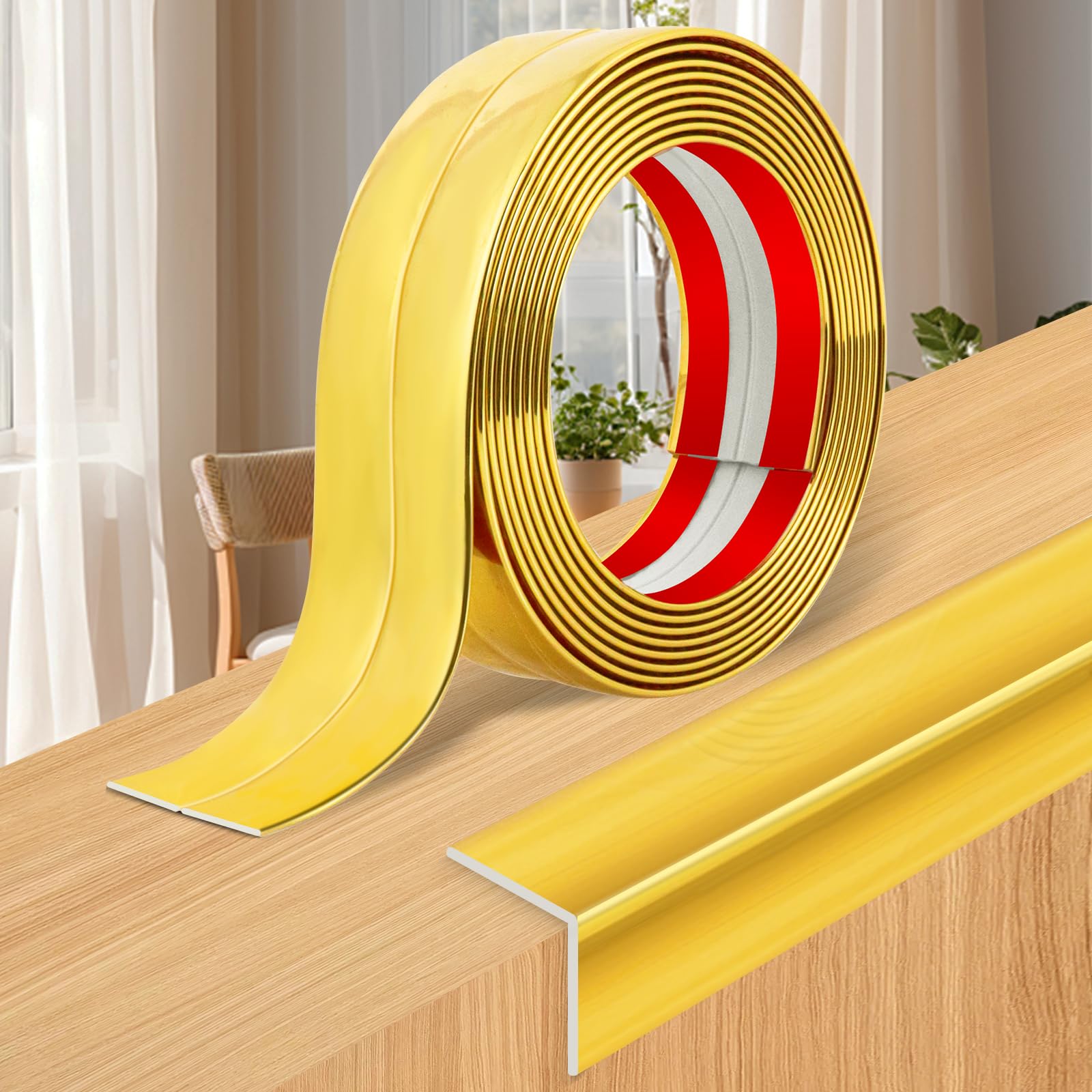 Profilé D'Angle Flexible En Pvc Pour Bordure De Dalle De Plafond (or, 4 Cm × 3 M)